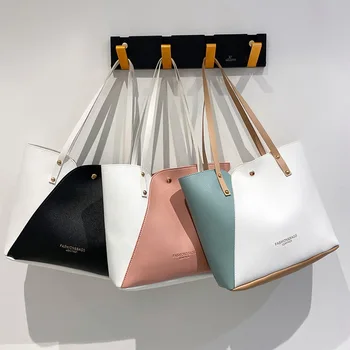 Дамска чанта, Голямо Голям Чанта на рамото, Висококачествена Чанта на рамото, Изкуствена Кожа, Дамски Дивата Чанта, Основна дамска чанта-Тоут