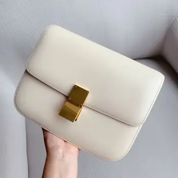 Чанти от естествена Кожа за Жени 2022 Дизайнерска Луксозна Кутия Лятна Чанта-торба на Рамото на Дамски Портмонета, Чанти през Рамо