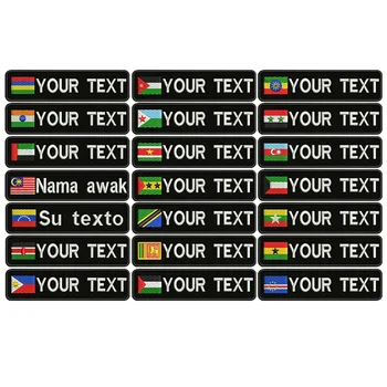 10 см x 2,5 см Потребителското си Име флаг Кръпка Икона Ютия На Велкро Мавриций, Индия и Обединените Арабски Емирства, Малайзия, Венецуела Кения