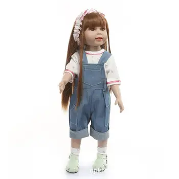 Boneca Reborn Baby Doll Американската Кукла Момиче Силиконова Новородено Реалистична Кукла Bebes Партньор На Детски Играчки Коледен Подарък За Рожден Ден На Дете
