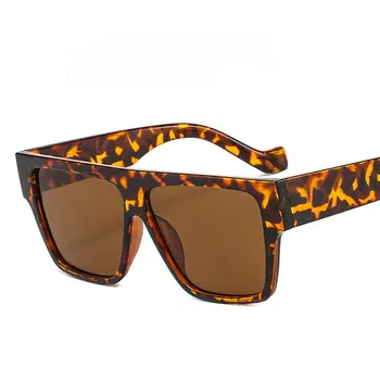 2021 Нови Модни Слънчеви Очила Shield За Жени И Мъже, Квадратни Леопардовые Цветни Преливки, Рамки За Лещи, Маркови Дизайнерски Vintage Слънчеви Очила с UV400