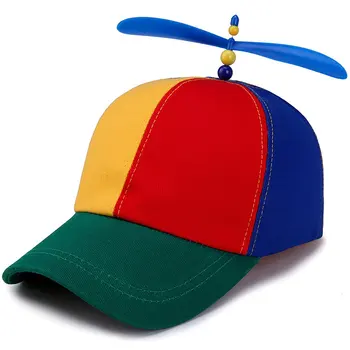 Модни цветни бамбукови Лоскутная водно Конче бейзболна шапка за възрастни перка на хеликоптер весели приключения татко шапка възстановяване на предишното положение шапка