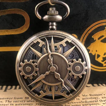 Реколта Джобен Часовник С виртуален скелет, изчистен Дизайн, Модни Мъжки И Дамски Джобен Часовник-Верига В Стил Steampunk, reloj hombre