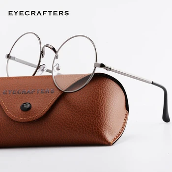 Ретро Винтидж Кръгли Мъжки Дамски Слънчеви Очила В Рамки На Очила С Прозрачни Лещи Очила