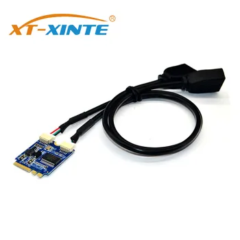 XT-XINTE Странично Card M. 2 към USB M. 2 за NGFF КЛЮЧ A-E до Двойно USB2.0 Такса Разширяване Конвертор USB Кабел M. 2 Странично Кабел Адаптер