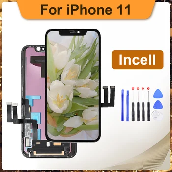100% Тест HK Incell За iPhone11 LCD дисплей С 3D Сензорен екран Дигитайзер Pantalla 11 Дубликат Част Без Мъртви Пиксели С Подарък