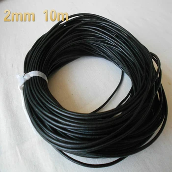 2 mm x 10 m/пакет, кръгло бижу колие, аксесоари, кожа кабел, черен вощеный памук кабел, восъчни кабел, захранващ кабел, колие, кабел за бижута