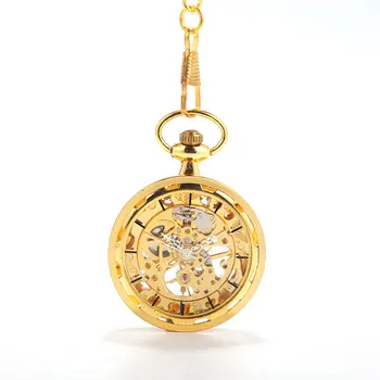 0 Златни ретро колело под-скалата на римската скалата големи джобни часовници придворен креативен подарък на стойност изискани сгъваеми джобни часовници