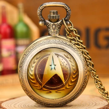 Средният Размер на Жълта Звезда Дизайн Мъжки Кварцови Часовници Джобни Cosplay Подаръци Стръмен Steampunk Висулка Колие Верига Relojes de bolsillo