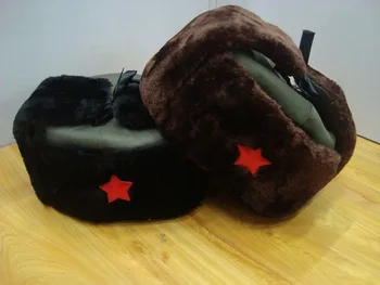 Лей Фън шапка cosplay мек памук шапка зимна на китайската Червена Армия зимна шапка военна шапка пет звезди капачка