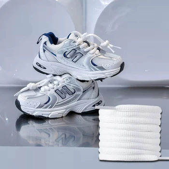 Бели Полукръгли обувки, Детски Маратонки, Обувки, Ежедневни Обувки на равна подметка, Обувките, Детски връзки за обувки, шнурове, 50 см/100 см