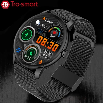 Trosmart Z2 Смарт Часовници За Мъже И Жени Bluetooth Предизвикателство Пълен Сензорен Екран Спортни Фитнес Часовник е Водоустойчив За Android и ios Smartwatch За Мъже