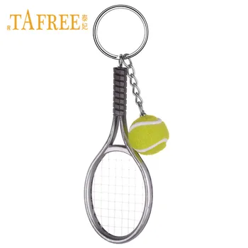 TAFREE Тенис Ракета Ключодържател Топка за Тенис Закачане на Ключодържател Студентски Спортен Подарък Любител на Тениса Моделиране Бижута YY08