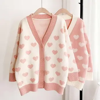 Жилетка пуловер женски пролет и есен нов стил Корейски свободен сладък пуловер, яке тенденция любов пуловер безплатна доставка BiggOrange