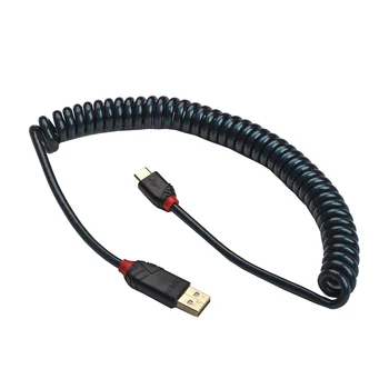 USB Кабел Lindy Type A-C, Висококачествена и Здрава Линия за Предаване на Данни, 2-Метров Спирален Пружинен Кабел За Механична Клавиатура, Ключодържател GMMK