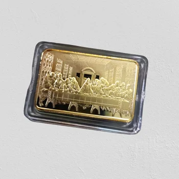 Айде монети, кюлчета Злато Тайната вечеря Монета с изображение на Разпятието на Исус