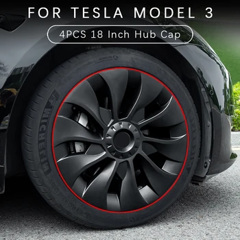 За Tesla, Модел 3 18 Инча Изпълнение Джанти Седалките 4 бр. Потребителски Аеро Капачката на Главината 2018-2021 2022 Автомобил Пълно Покритие на Капачката на Колесни Капачка