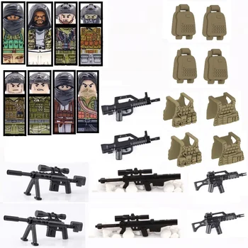 Войници на специалните сили на сащ Тактически Снайперский Пистолет MOC SWAT Team Градска Полиция военно оръжие фигурки Градивен елемент Тухла мини играчки