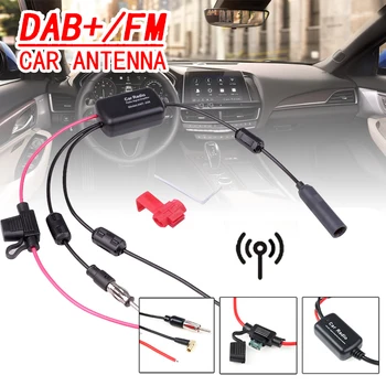KEBIDUMEI Универсален Автомобилен FM/AM DAB + Антена Сплитер Антена Кабел-Адаптер SMB Конвертор Авто Радио Активен 88-108 Mhz