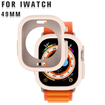 Карамел Цветен Калъф за Apple Watch Ultra 49 мм TPU Гума Защитна Броня за Iwatch Серията Ultra 49 Интегриран Защитен Bazel