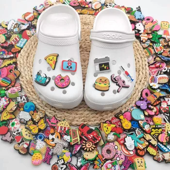 Hot 100 Бр. PVC Скучна търговия на Едро JIBZ Croc Окачване Карикатура Красиви Бижута За Обувки, Аксесоари, Детски Празнични Подаръци