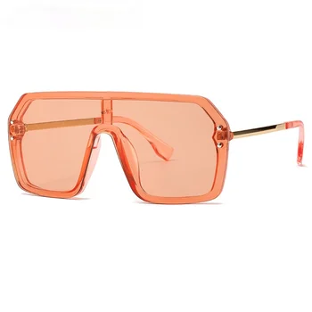 Нови Квадратни Слънчеви Очила Дамски Модни Извънгабаритни Пълнозърнести Очила Мъжки Нюанси на Реколтата, Оранжев Цвят Индивидуални Очила с UV400