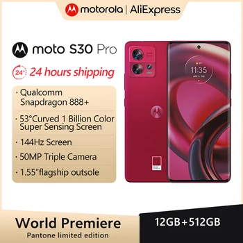 Новият Motorola MOTO S30Pro 5G 50MP Тройната Помещение 32 W Автофокус Камера 68 W Бързо Зареждане на Android12 Snapdragon888 Плюс Екран 144 Hz